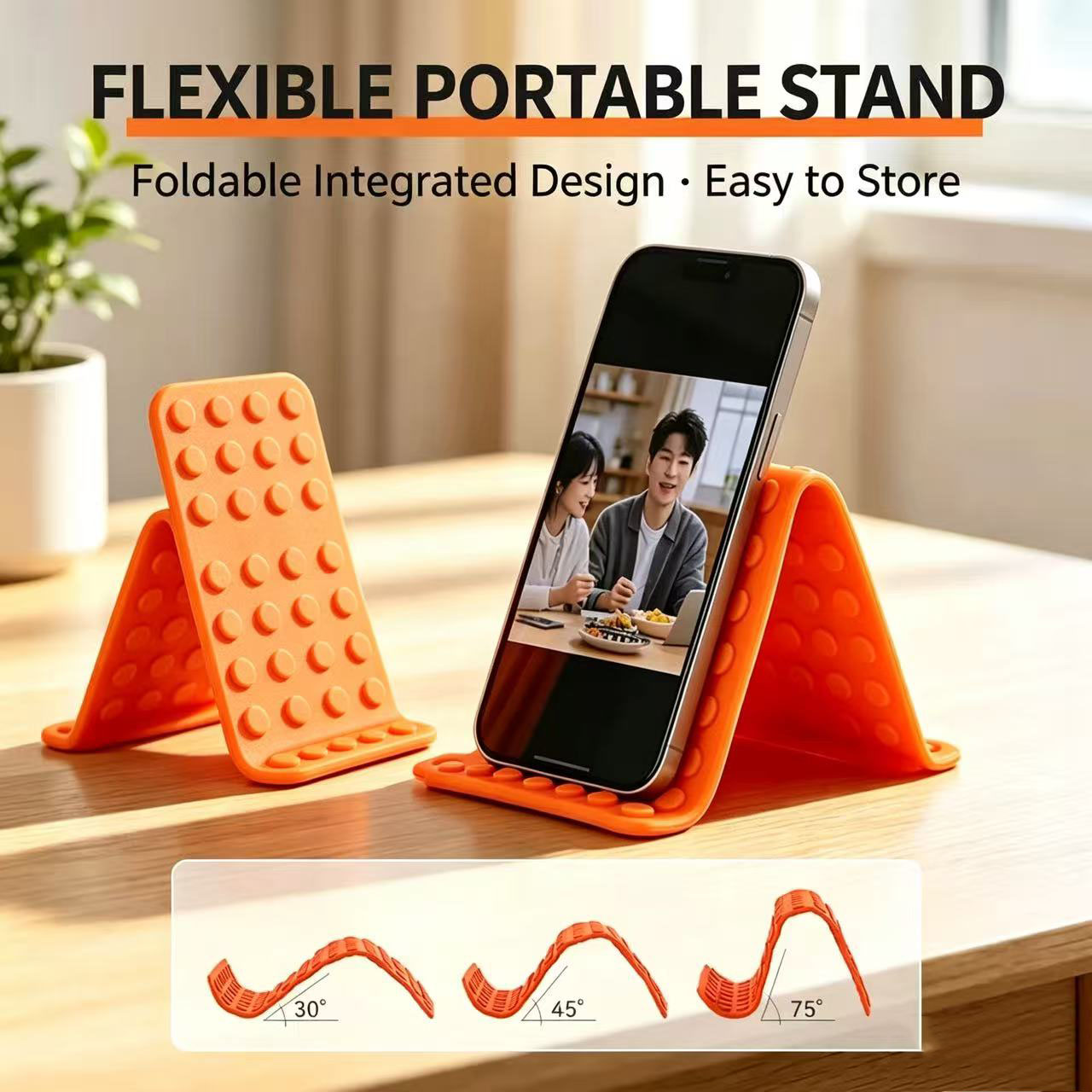 Laptop Stand Portable - ขาตั้งโทรศัพท์แบบพกพา ปรับมุมได้ วัสดุซิลิโคน สำหรับวางบนโต๊ะ ใช้ได้กับแท็บเล็ตและแล็ปท็อป ขาตั้งพับได้พร้อมตะขอ