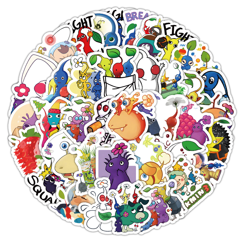 Laptop Accessories Diy - 100PCS น่ารักพืช Pikmin Doodle สติกเกอร์-ธีมผจญภัยสําหรับวารสาร,สกินแล็ปท็อปและอุปกรณ์เสริม DIY