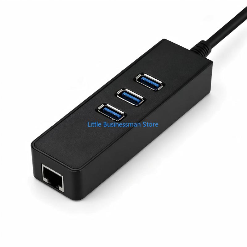Laptop Accessories That You Need - อะแดปเตอร์อีเทอร์เน็ต USB พร้อมช่อง USB-A สามช่องและการเข้าถึง RJ45