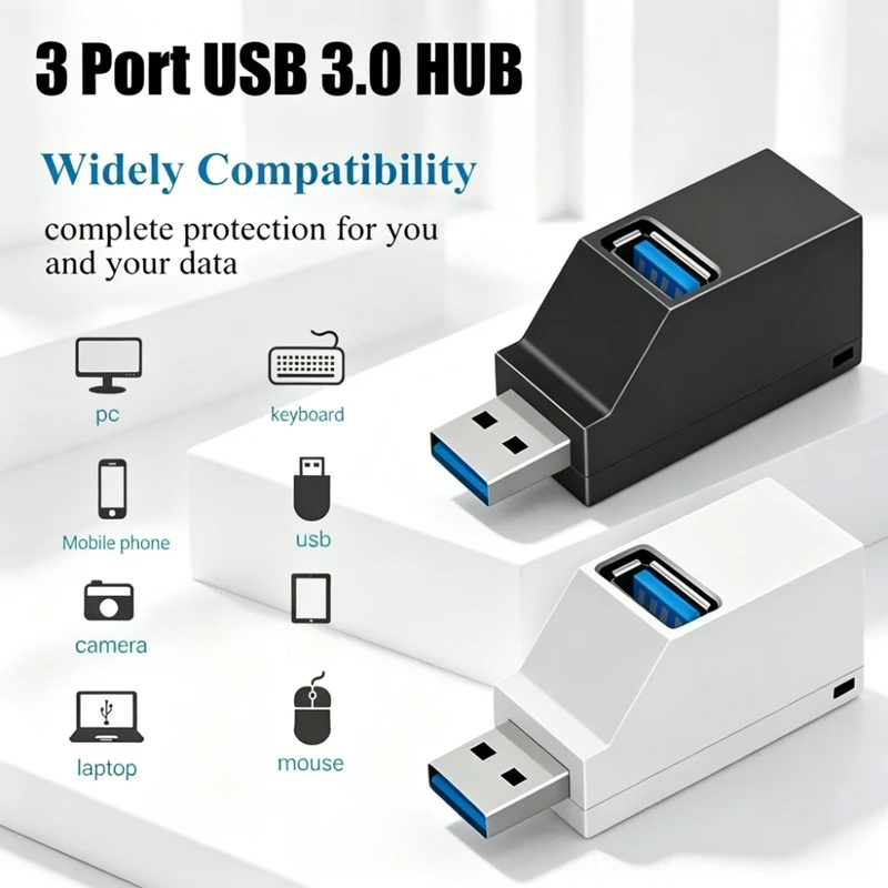 USB 3.0 2.0 หมุนได้ 3 พอร์ตฮับ - Laptop Accessories Hub บทวิจารณ์และราคา