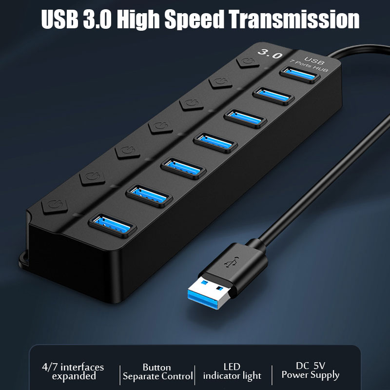 ฮับ USB 3.0 7 in 1 ตัวแยก USB  - Laptop Accessories Hub บทวิจารณ์และราคา