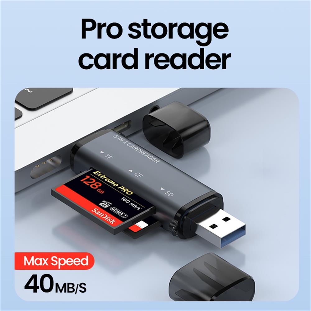 5 IN 1 USB Card Reader ประเภท  - Laptop Accessories And Gadgets บทวิจารณ์และราคา