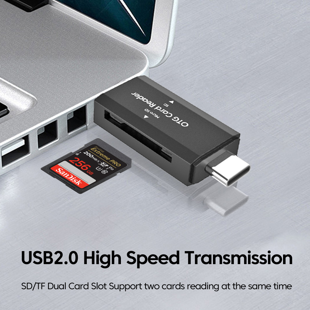 2 in 1 ประเภท C SD TF Card Rea - Laptop Accessories And Gadgets บทวิจารณ์และราคา