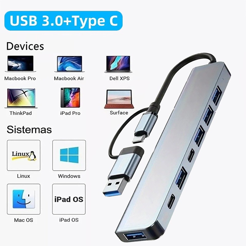 ฮับ USB3.0 2 in 1 7 พอร์ต ชนิด - Laptop Accessories Hub บทวิจารณ์และราคา