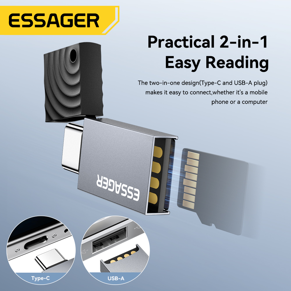 Essager 2 in 1 TF SD Card Read - Laptop Accessories And Gadgets บทวิจารณ์และราคา
